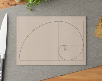 Math Lover's Golden Ratio Tempered Glass Cutting Board | Mathematician's Kitchen Cookware & Dinnerware | STEM Coworker Colleague Gift