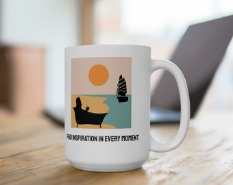Archimedes Buoyancy Motivational White Mug: Find Inspiration in Every Moment