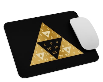 Pascal's Triangle Legend of Zelda Triforce Polyester Mouse Pad for Math & Gaming Enthusiasts