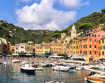 Portofino Italy Harbor Print: Colorful Seaside Town