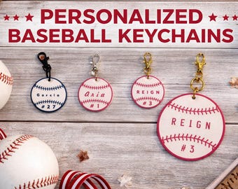 Portachiavi da baseball personalizzato stampato in 3D