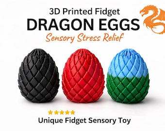 Uovo di drago articolato stampato in 3D, giocattolo antistress / Decorazione da scrivania per alleviare lo stress sensoriale