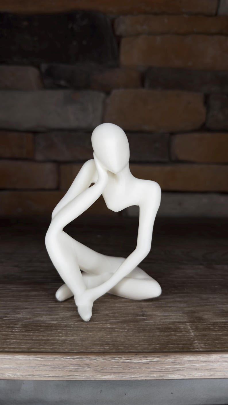 Sitting Abstract Sculptures 3D Printed Statue Set of 3 - Etsy