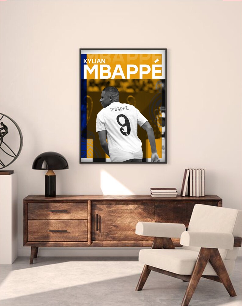Kylian Mbappe Real Madrid, Printable A3 Sport Wall Art, Gift for Boy ...