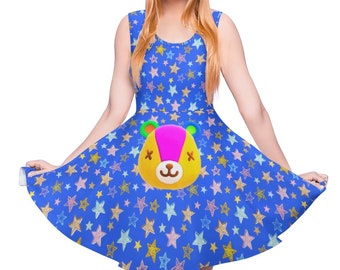 Stitches Animal Crossing Girocollo Abito senza maniche Stile, abbigliamento femminile, abito estivo