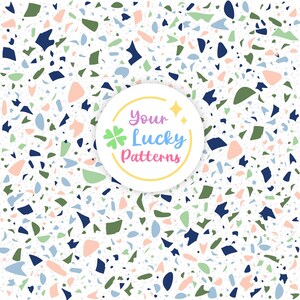 Terrazzo Seamless Pattern, Digital Scrapbooking Paper, Commercial Use, Abstract Terrazzo Clipart, Modern Terrazzo Background
