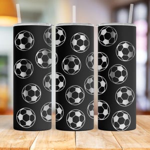 Soccer Balls Tumbler Laser SVG, Seamless Wrap PNG, 20 oz Tumbler Full Wrap Laser Svg, Laser Engraved Svg, Tumbler Laser File