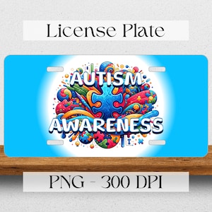 Autism Awareness Ribbon Vanity License Plate
