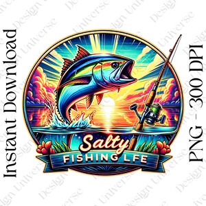 Vida de Pesca Salgada PNG, Design de Sublimação, Download Digital, Design de POD