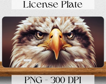 Bold Eagle PNG, diseño de matrícula de coche de 12 por 6 pulgadas, descarga digital, diseño POD