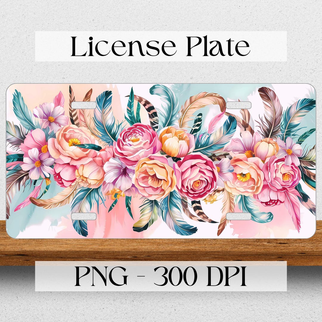 pastel-floral-license-plate-wrap-png-car-pod-design-digital-download