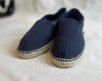 Espadrillas Cousu Main Navy EU 46 / Uomo 12 / Come nuove, scarpe estive slip-on in tela