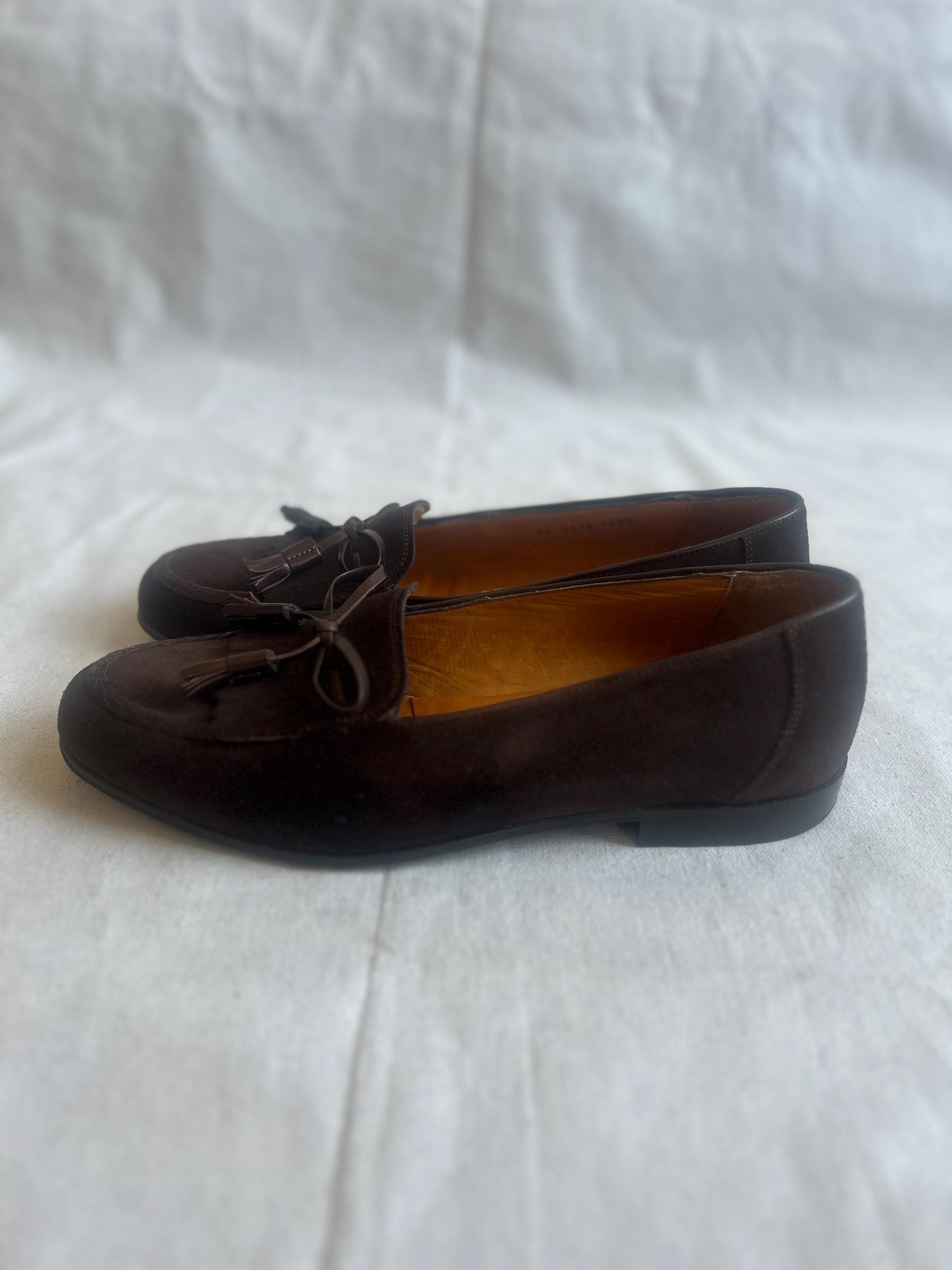 Johnston & Murphy Men\'s Suede Loafers in Dark Brown Johnston & Murphy Cort 2.0 Penny Loafer Dark Brown Waxed  main image 2
