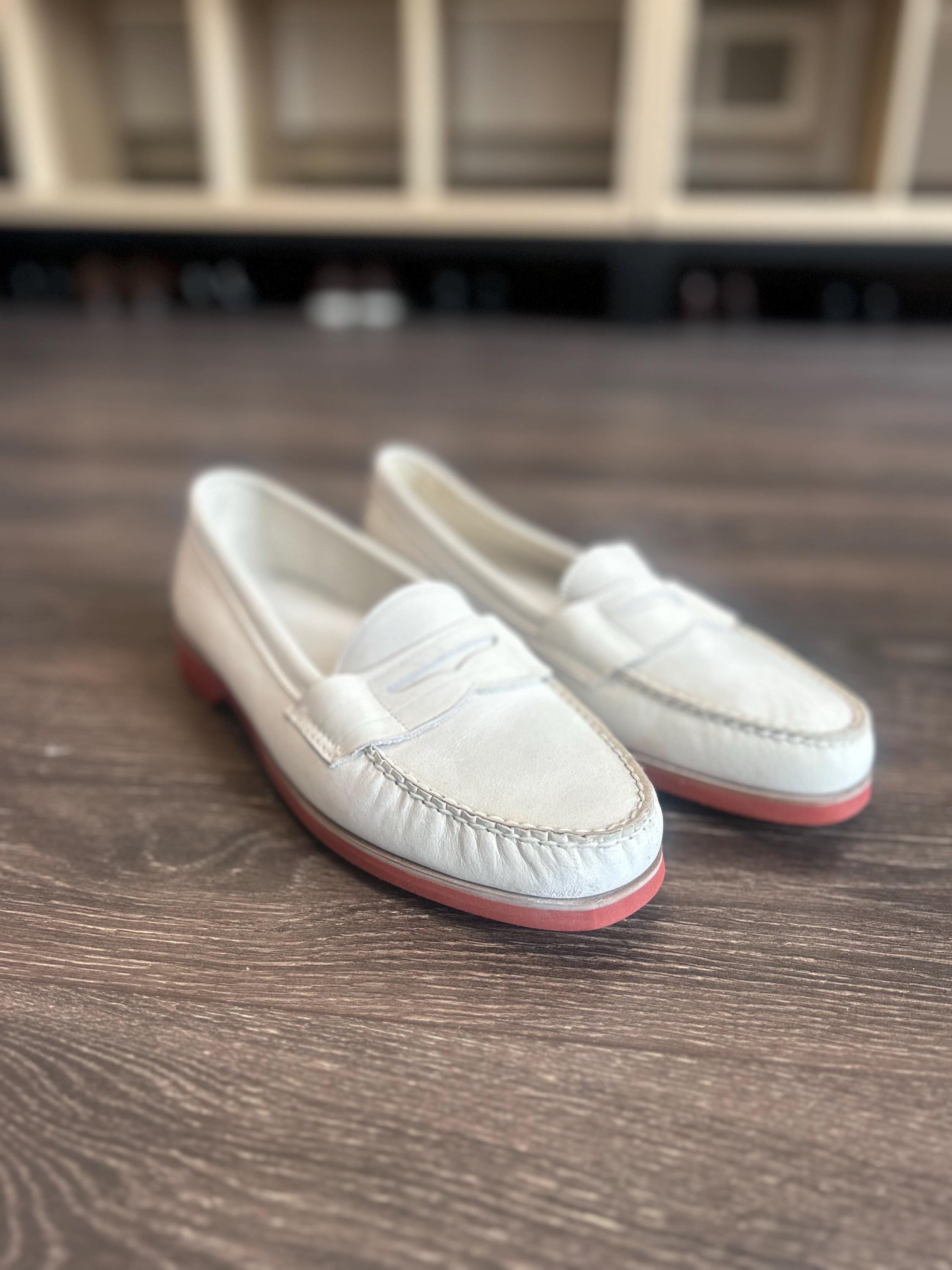 Cream Colored Suede Penny Loafer by Dexter. - Etsy