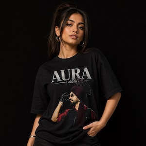 AURA 2026 Diljit Dosanjh Portrait Tee Konzert Foto Shirt, Musik Fan Bekleidung
