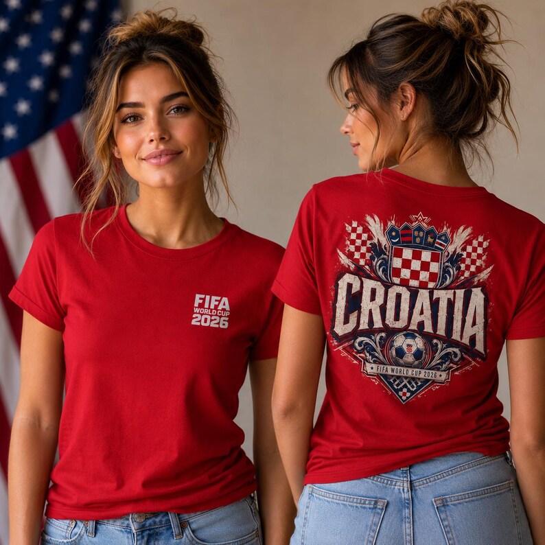 Croatia Fan Crest Soccer 2026 T-Shirt | FIFA World Cup 2026 Football Tee image 3