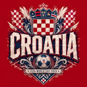 Croatia Fan Crest Soccer 2026 T-Shirt | FIFA World Cup 2026 Football Tee image 2