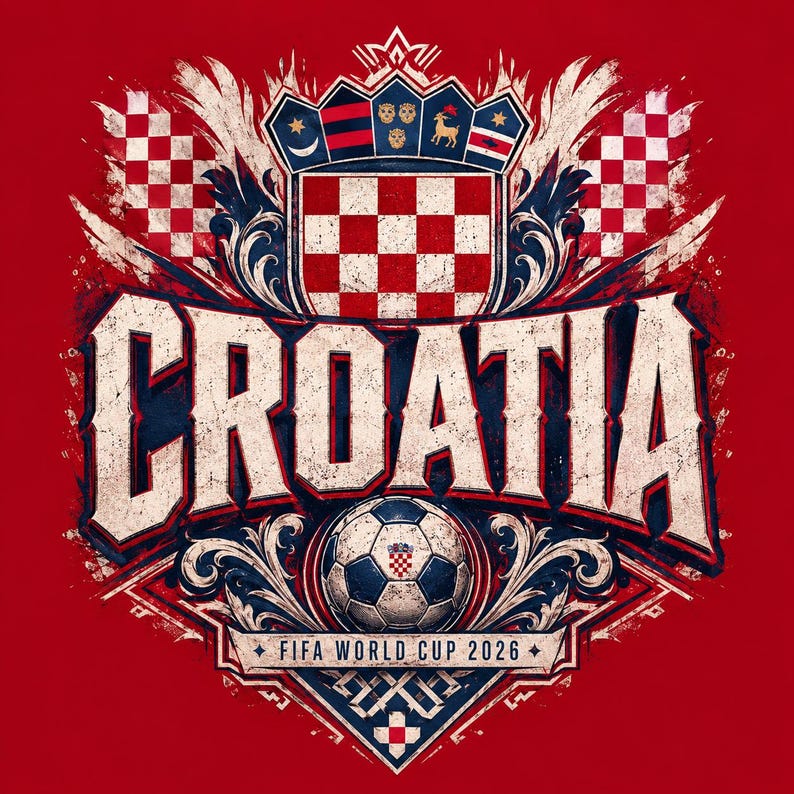 Croatia Fan Crest Soccer 2026 T-Shirt | FIFA World Cup 2026 Football Tee image 2