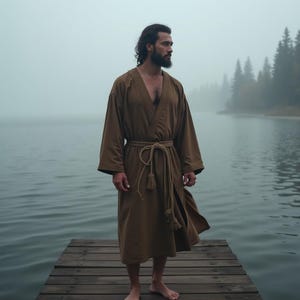 Men&#39;s Nordic Warrior Tunic Dress | Medieval Historical Norse Robe | Renaissance Festival  LARP Costume | Rustic Reenactment Viking Gown