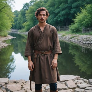 Men&#39;s Medieval Brown Tunic | Viking Renaissance Costume | Pirate Historical Outfit | Festival Cosplay Attire | Viking Warrior Tunic For Him