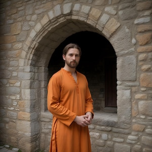 Renaissance Herren Exquisite Tunika Shirt | Mittelalterliche Nordische Cosplay Fest Gewandung | Wikinger Renaissance Fair Tunika | Uraltes Karnevals-Outfit