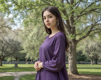 Elegant Purple Renaissance Tunic Dress | Vintage-Inspired Viking Costume | Exquisite Norse Womens Attire | Historical Unique Festival Outfit