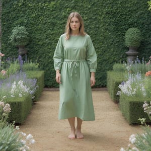 Mint Green Victorian Garden Dress | Medieval Renaissance Inspired Gown | Vintage Steampunk Attire for Ren Fair | Elegant Dress Gift for Her