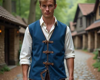 Medieval Men&#39;s Steampunk Vest | Renaissance Festival Waistcoat | Viking Cosplay Outfit | Pirate  Historical Costume | LARP Clothing Tunic