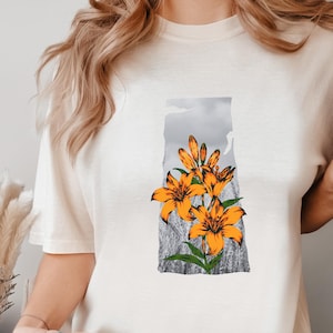 Chemise Saskatchewan, Provinces canadiennes, Cadeaux Saskatchewan, Esthétique Tiger Prairie Wood Lily, Saskatoon, Regina, Prince Albert, T-shirt Canada