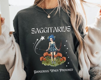 Sagittarius Statement Zodiac T-Shirt November December Birthday Gift Horoscope Fairy Astrology Comfort Colors Astrological Sign Sagittarius