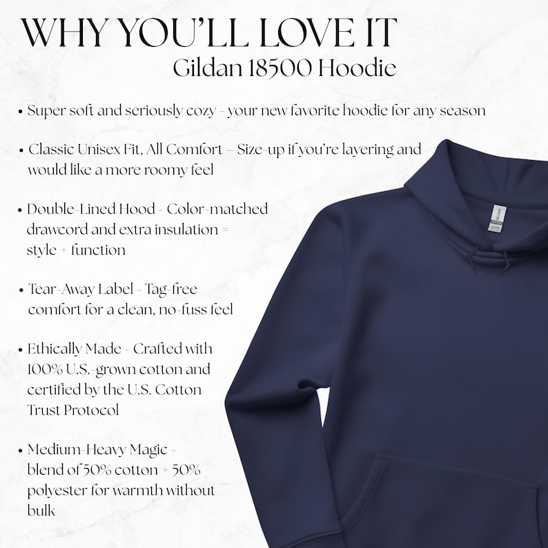 Made from a cozy 50/50 cotton and polyester blend this hoodie offers warmth and softness for ultimate comfort. Pre-shrunk to maintain its fit, it features a classic fit with a double-lined hood and color-matched drawcord. The ribbed cuffs and waistband provide enhanced stretch and recovery, while the pouch pocket keeps your hands warm or holds your essentials. This hoodie softens with each wash, making it perfect for layering or lounging. Double-needle stitching ensures long-lasting durability