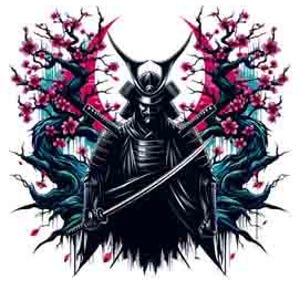 Samurai Shinigami Warrior - Festering Desires Japan png Digital Art PNG JPEG & SVG Instant Tattoo Download Japanese svg kanji Shinigami