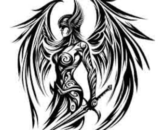 Viking Warrior Shield Maiden Valkyrie - Digital Art PNG, JPEG & SVG Tattoo Download Valkyrie svg viking svg shieldmaiden viking png