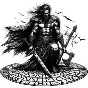 Viking Warrior Digital Art PNG JPEG & SVG Tribal Tattoo Download norse svg Thor png viking svg Valhalla Odin svg viking tattoo