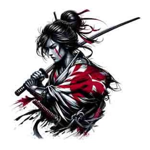 Japanse samoerai - digitale kunstcollectie | PNG, JPEG en SVG | Instant Tribal Tattoo downloaden Japanse svg Japan svg krijger svg Map