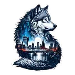 Wolf London - Digital Art Collection | PNG, SVG and JPEG |Instant Download for Apparel, Décor and Wall Art