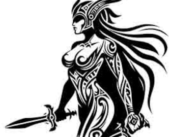 バイキング戦士の盾乙女ヴァルキリー - デジタルアート PNG、JPEG、SVG タトゥーダウンロード ヴァルキリー svg バイキング svg 盾乙女 バイキング png