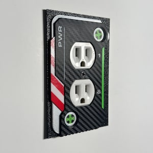 Sci-Fi Outlet Cover Plate, Carbon Fiber, Glow in The Dark