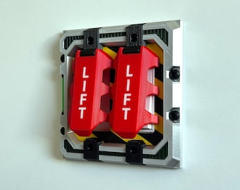 Dual SciFi light switch faceplate with Glow-in-the-Dark Effects for Decor switch.