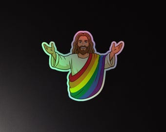 Queer Jesus Aufkleber | Holographisch