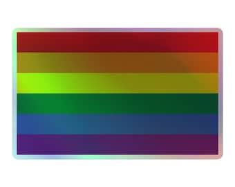 Holographischer Pride Flaggen Aufkleber – Regenbogen LGBTQ Vinyl Aufkleber