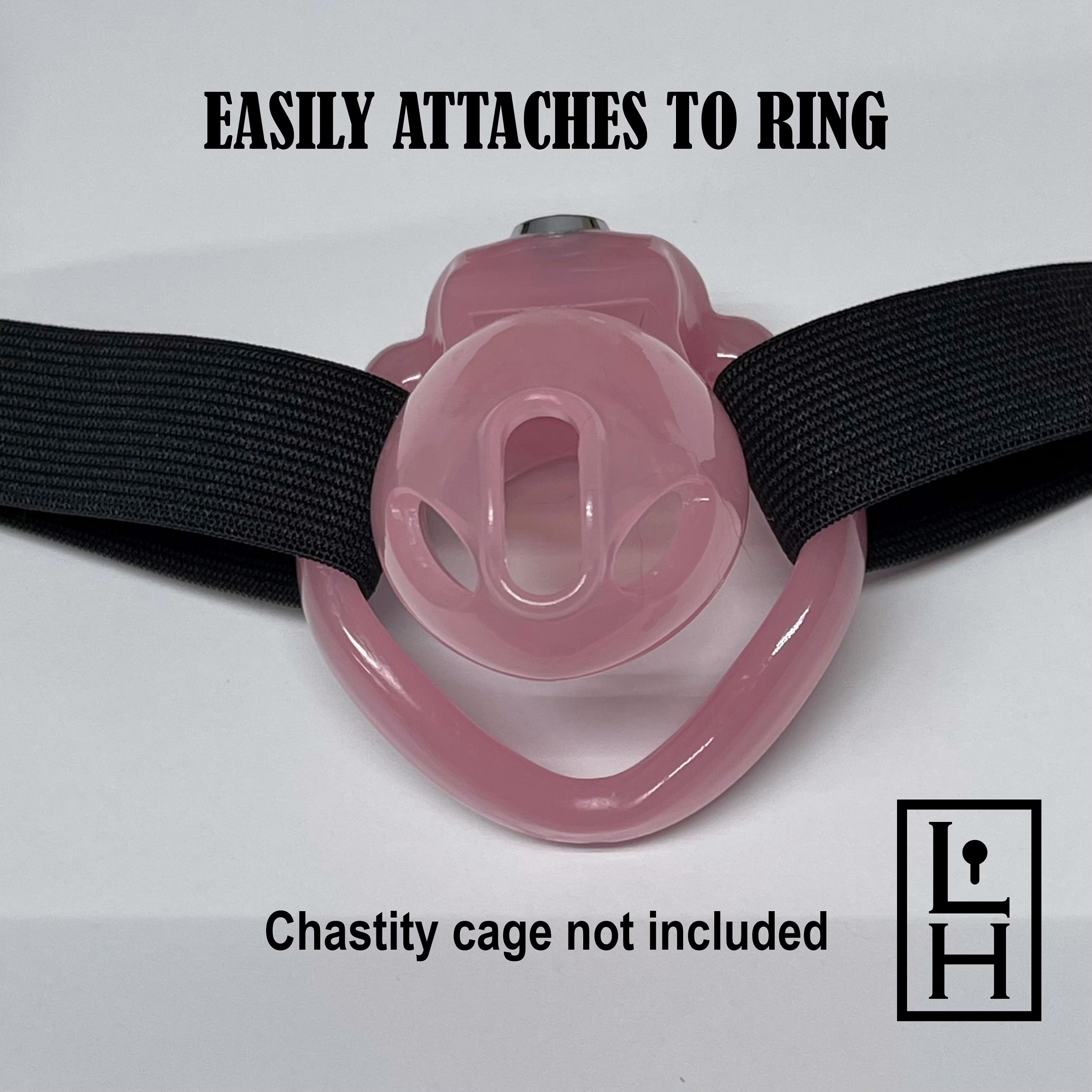 Black Elastic 3-Position Chastity Cage Support Strap | Handmade in USA | Discreet Shipping