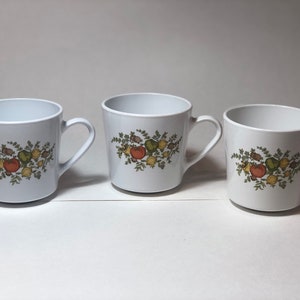 Vintage Set of 3 Corning Spice of Life Coffee/Tea cups