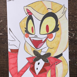 Charlie Morningstar (Hazbin Hotel) Real Mixed Media Drawing (Ink, Markers, etc.)
