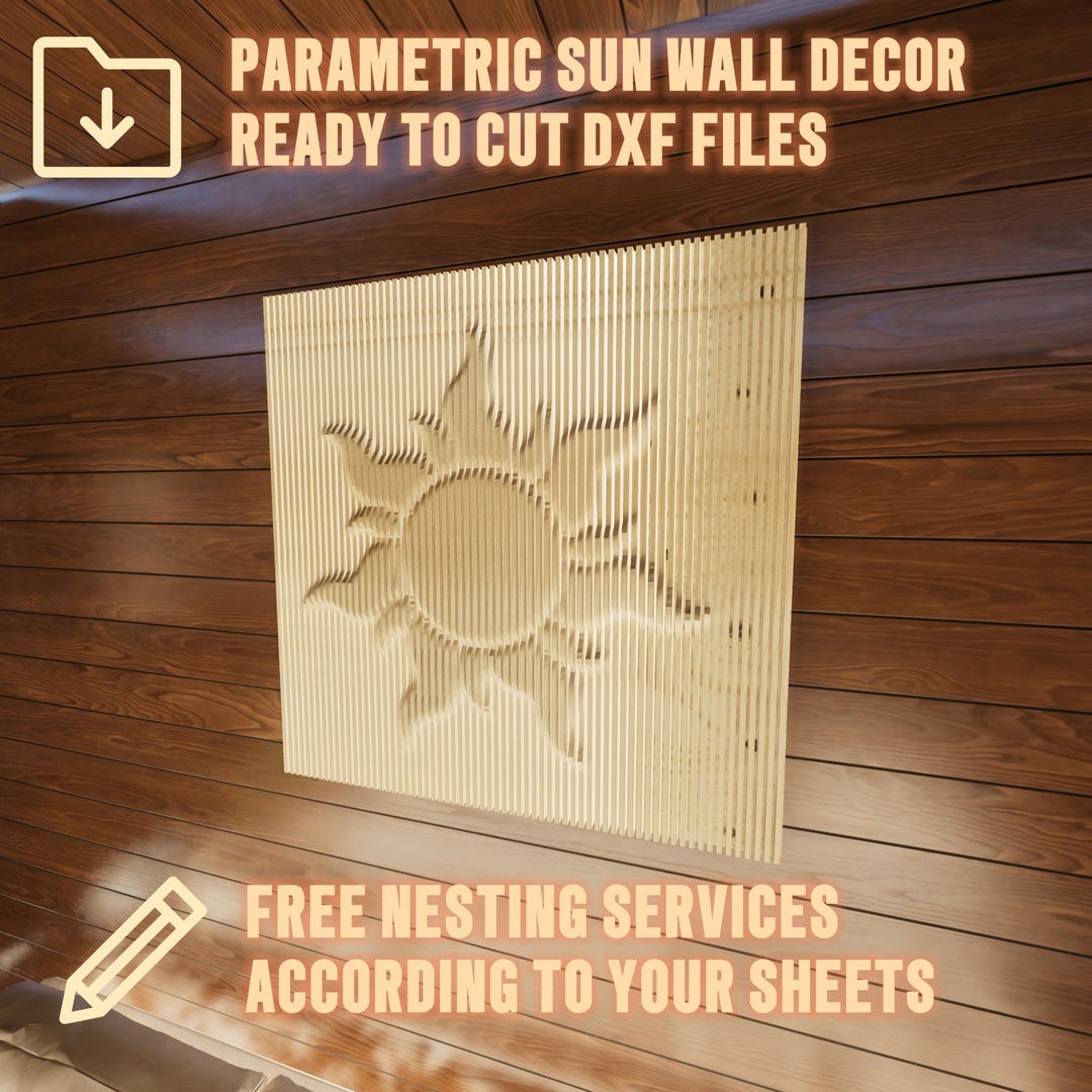 Parametric Sun Wall Decor: CNC Laser Cut DXF File - Etsy