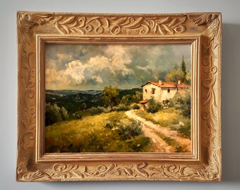 Cottage by the Road | Peaceful Landscape | Oil Painting | Digital Download | 3