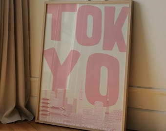 Tokyo Poster – Pink Skyline Wall Art (Digital Download)