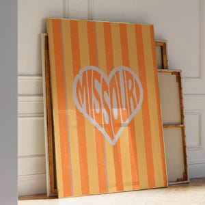 Retro Orange Missouri Printable Wall Art: Groovy State Print