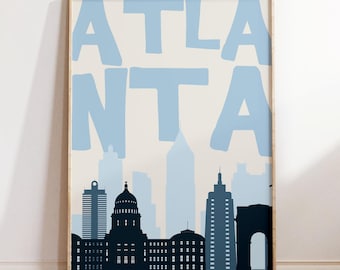 Atlanta Skyline Art Print: Minimalist Georgia Cityscape (Digital Download)
