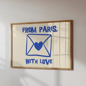 Liebesbrief Druck Trendiger Horizontaler Druck Paris Poster Retro Druck Minimalistisches Dekor Ästhetischer Wohnzimmer Kunst Paris Kunst Typografie Druck